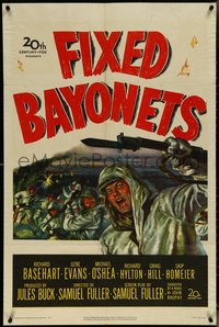 7f1055 FIXED BAYONETS 1sh 1951 Samuel Fuller, Richard Basehart, Gene Evans, Korean War!