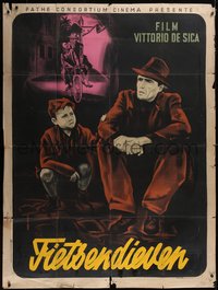 7f0111 BICYCLE THIEF French 1p 1949 Martinet art, De Sica's classic Ladri di biciclette, rare!