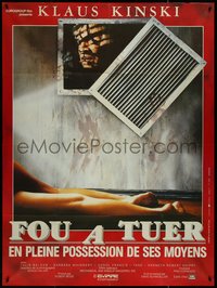 7f0118 CRAWLSPACE French 1p 1986 Klaus Kinski, completely different art by Watorek, ultra rare!