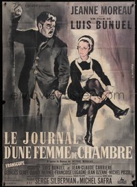 7f0121 DIARY OF A CHAMBERMAID style B French 1p 1964 Jeanne Moreau, Luis Bunuel, art by Allard!