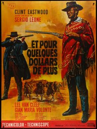 7f0126 FOR A FEW DOLLARS MORE French 1p R1970s Leone, Jean Mascii art of Clint Eastwood & Van Cleef