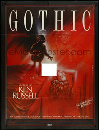 7f0132 GOTHIC French 1p 1987 Ken Russell, different art of demon & naked girl by Gilbert Raffin!