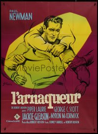 7f0134 HUSTLER French 1p 1962 completely different art of restrained Paul Newman by Grinsson!