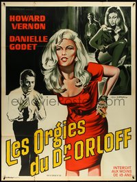 7f0149 ONLY A COFFIN French 1p 1967 great artwork of sexy bad blonde Danielle Godet!