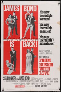 7f1068 FROM RUSSIA WITH LOVE style B 1sh 1964 Sean Connery as Ian Fleming's James Bond is back!