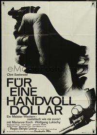 7f0270 FISTFUL OF DOLLARS German 33x47 1965 Leone's Per un Pugno di Dollari, Hans Hillmann, rare!