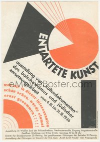 7f0342 ENTARTETE KUNST 8x12 German museum poster 1936 Nazi degenerate Jewish art, deco, ultra rare!