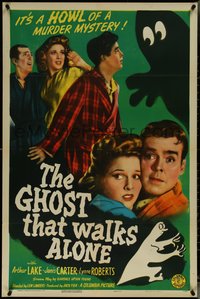 7f1075 GHOST THAT WALKS ALONE 1sh 1943 Arthur Lake, it's a HOWL of a murder mystery, wacky, rare!