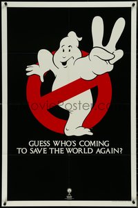 7f1078 GHOSTBUSTERS 2 teaser 1sh 1989 Ivan Reitman, best huge image of ghost logo, undated design!