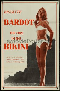 7f1080 GIRL IN THE BIKINI 1sh 1958 sexy full-length Brigitte Bardot in skimpy 2-piece swimsuit!