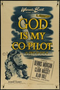 7f1084 GOD IS MY CO-PILOT 1sh 1945 Dane Clark & Dennis Morgan as World War II Flying Tigers!