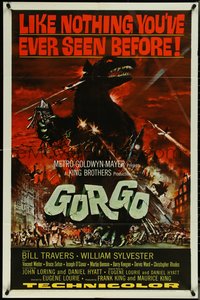 7f1089 GORGO 1sh 1961 great artwork of giant monster terrorizing London by Joseph Smith!