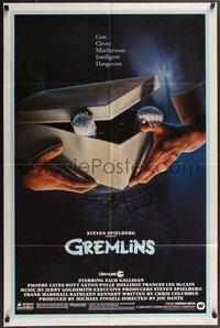 7f1096 GREMLINS 1sh 1984 cute, clever, mischievous, dangerous, Joe Dante Christmas horror comedy!