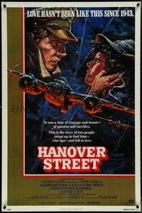 7f1102 HANOVER STREET int'l 1sh 1979 art of Harrison Ford & Lesley-Anne Down in World War II by Alvin!