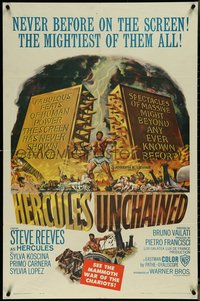 7f1109 HERCULES UNCHAINED 1sh 1960 Ercole e la regina di Lidia, mightiest man Steve Reeves!