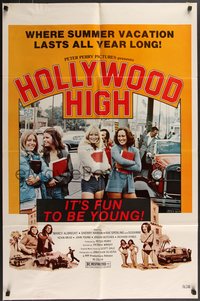 7f1116 HOLLYWOOD HIGH 1sh 1976 where summer vacation lasts all year long, it's fun to be young!