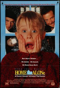 7f1118 HOME ALONE DS 1sh 1990 wacky Macaulay Culkin applying aftershave in bathroom, Pesci, Stern!