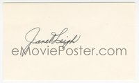 7f0009 JANET LEIGH signed 3x5 index card 1980s it can be framed & displayed with a repro!