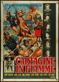 7f0177 CARTHAGE IN FLAMES Italian 1p 1960 Cartagine in Fiamme, Anne Heywood, different art by Manno!