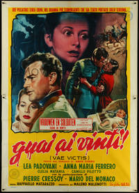 7f0169 GUAI AI VINTI Italian 2p 1954 great montage artwork by Giuliano Nistri, ultra rare!