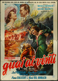 7f0164 GUAI AI VINTI Italian 4p 1954 great montage artwork by Carlantonio Longi, ultra rare!