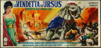 7f0272 REVENGE OF URSUS Italian 6p 1961 La vendetta di Ursus, gladiator & elephant art, ultra rare!