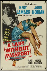 7f1153 LADY WITHOUT PASSPORT 1sh 1950 sexy Hedy Lamarr & John Hodiak with two other men!