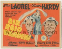 7f0505 AIR RAID WARDENS TC 1943 great Al Hirschfeld art of Oliver Hardy & Stan Laurel, rare!