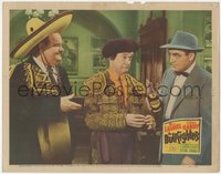 7f0546 BULLFIGHTERS LC 1945 Lane, Oliver Hardy & pretend matador Stan Laurel scared before bullfight!