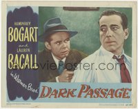 7f0553 DARK PASSAGE LC #3 1947 c/u of Humphrey Bogart held at gunpoint by Clifton Young, film noir!