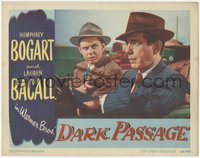 7f0555 DARK PASSAGE LC #7 1947 Humphrey Bogart held at gunpoint by Clifton Young while driving car!