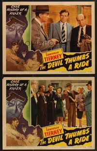 7f0880 DEVIL THUMBS A RIDE 2 LCs 1947 Lawrence Tierney & Betty Lawford in Felix Feist film noir!