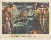 7f0561 FORBIDDEN PLANET LC #4 1956 Anne Francis & Leslie Nielsen watch Robby the Robot at controls!