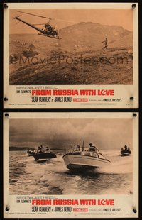 7f0881 FROM RUSSIA WITH LOVE 2 LCs 1964 Sean Connery as James Bond 007, helicopter scene and boats!