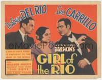 7f0512 GIRL OF THE RIO TC 1932 Dolores Del Rio between Leo Carrillo & Norman Foster, ultra rare!