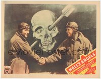 7f0564 HELL'S ANGELS LC R1939 Ben Lyon & James Hall shaking hands by skull art on plane, ultra rare!