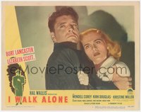 7f0566 I WALK ALONE LC #6 1948 great moody close up of scared Burt Lancaster & sexy Lizabeth Scott!