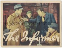 7f0567 INFORMER LC 1935 c/u of Victor McLaglen threatening Preston Foster, John Ford classic, rare!