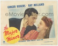 7f0575 MAJOR & THE MINOR LC 1942 Billy Wilder, c/u of Ray Milland leaning in to sexy Ginger Rogers!