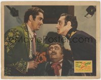 7f0576 MARK OF ZORRO LC 1940 smiling Tyrone Power & Basil Rathbone with J. Edward Bromberg!