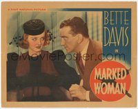 7f0577 MARKED WOMAN LC 1937 great c/u of veiled Bette Davis glaring at Litel with those eyes, rare!