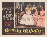 7f0590 ROMAN HOLIDAY LC #7 1953 great image of Princess Audrey Hepburn sitting on her throne!