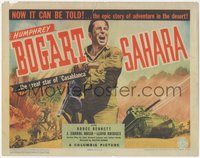 7f0519 SAHARA TC 1943 cool art of World War II soldier Humphrey Bogart running with gun, rare!