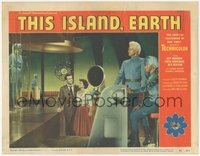 7f0602 THIS ISLAND EARTH LC #6 1955 Rex Reason & Faith Domergue on spaceship with alien Jeff Morrow!