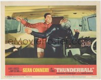 7f0608 THUNDERBALL LC #1 1965 c/u of Sean Connery as James Bond attacking Adolfo Celi inside boat!