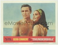 7f0605 THUNDERBALL LC #2 1965 c/u of barechested Sean Connery as James Bond & sexy Claudine Auger!