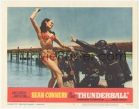 7f0609 THUNDERBALL LC #6 1965 sexy Martine Beswick in bikini with knife fighting frogmen w/ spears!