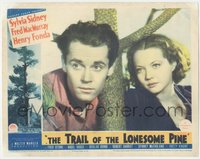 7f0611 TRAIL OF THE LONESOME PINE LC 1936 c/u of young Henry Fonda & Sylvia Sidney by tree, rare!