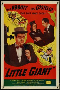 7f1159 LITTLE GIANT 1sh R1951 Bud Abbott & Lou Costello sell vacuum cleaners, Realart!