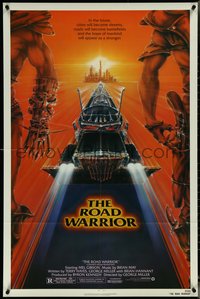 7f1170 MAD MAX 2: THE ROAD WARRIOR 1sh 1982 Mel Gibson in the title role, great art by Commander!